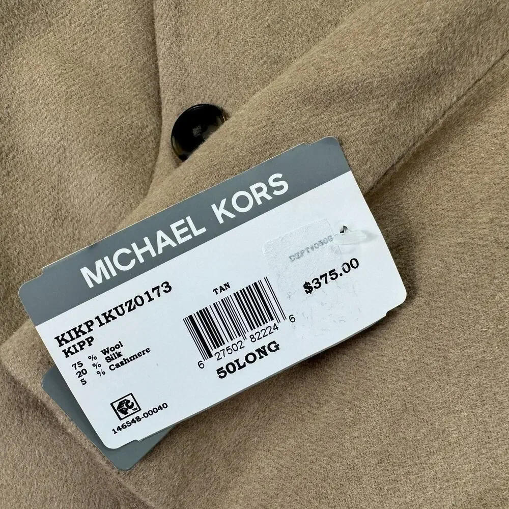 Michael Kors Mens Kipp Wool Cashmere Luxury Classic Fit Sport Coat Tan 50L